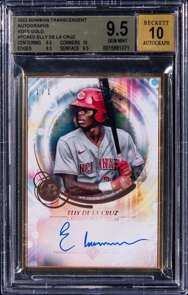 2022 Bowman Elly De La Cruz Transcendent Autographs Rose Gold #TCA-ED card image