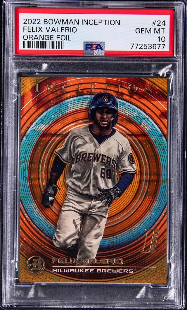 2022 Bowman Felix Valerio Inception Orange Foil #24 card image