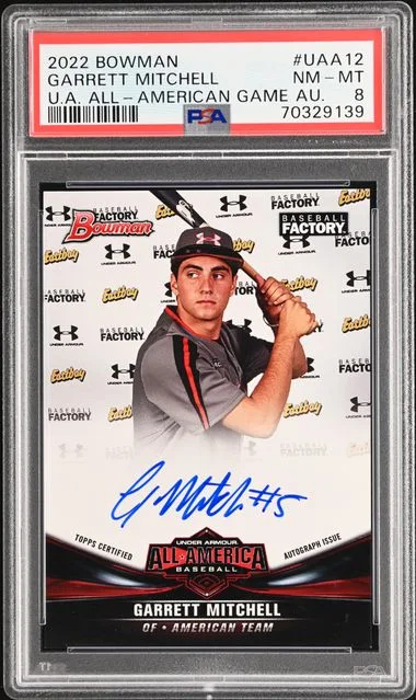 2022 Bowman Garrett Mitchell Under Armour All-American Game Autographs #UAA12 card image