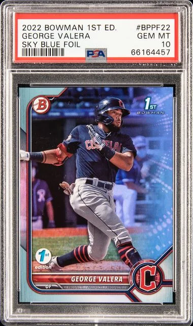 2022 Bowman George Valera 1st Edition Sky Blue Foil #Bppf22 card image