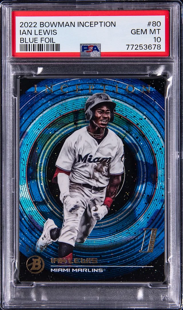 2022 Bowman Ian Lewis Inception Blue Foil #80 card image