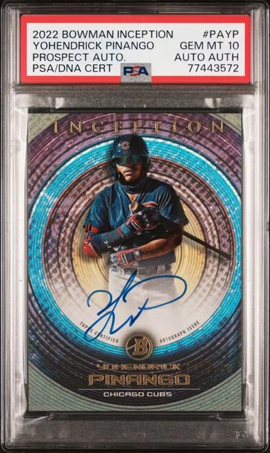 2022 Bowman Inception Prospect Autographs Payp Yohendrick Pinango #no-number card image