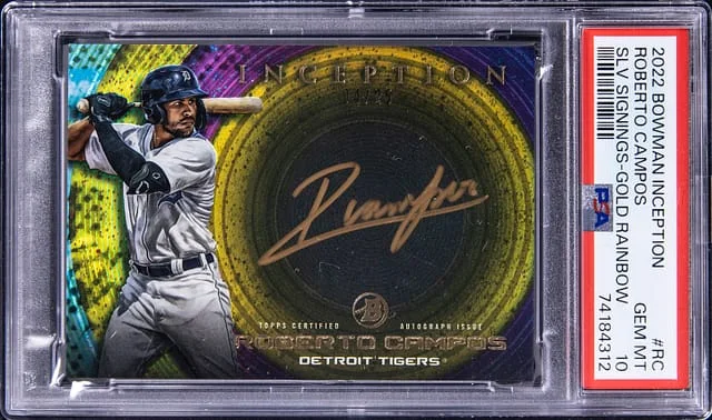 2022 Bowman Inception Silver Signings Gold Rainbow # Roberto Campos #no-number card image