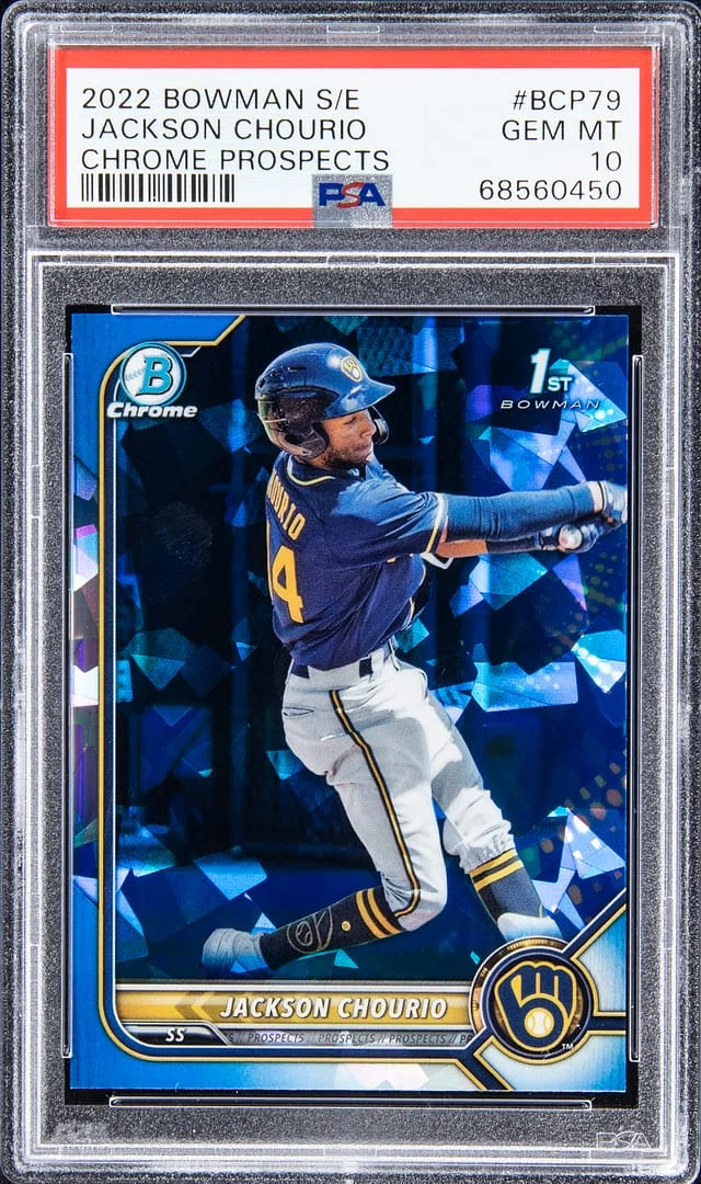 2022 Bowman Jackson Chourio Sapphire Chrome Prospects #BCP-79 card image