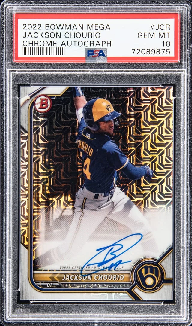 2022 Bowman Jackson Chourio Mega Chrome Autograph #JCR card image