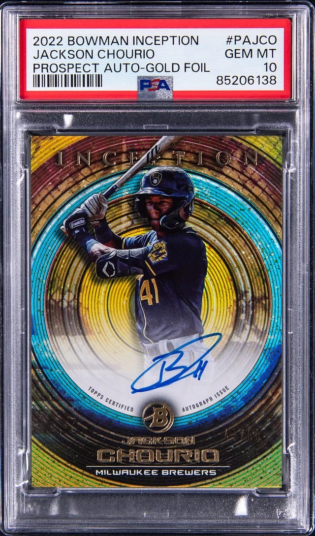 2022 Bowman Jackson Chourio Inception Prospect Auto Gold Foil #PA-JCO card image