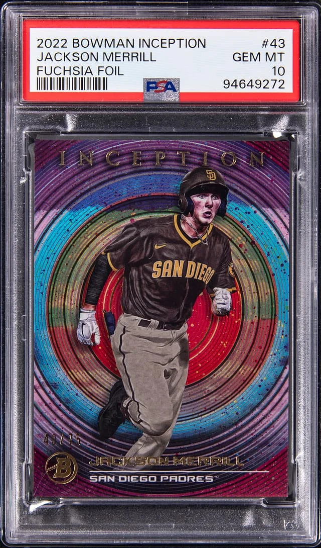 2022 Bowman Jackson Merrill Inception Fuchsia Foil #43 card image
