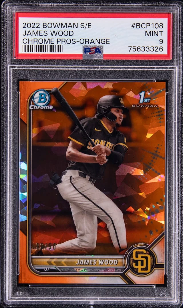 2022 Bowman James Wood Sapphire Chrome Prospect Orange #BCP-106 card image