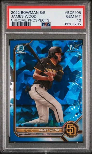 2022 Bowman James Wood Sapphire Edition Chrome Prospects #BCP108 card image