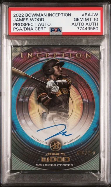 2022 Bowman James Wood Inception Prospect Autographs #PA-JW card image