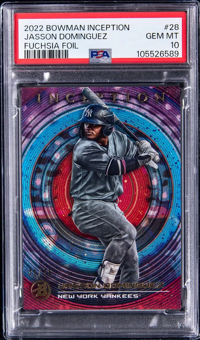 2022 Bowman Jasson Dominguez Inception Fuchsia Foil #28 card image