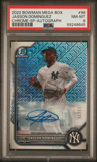 2022 Bowman Jasson Dominguez Mega Box Chrome Sp-Autograph #98 card image