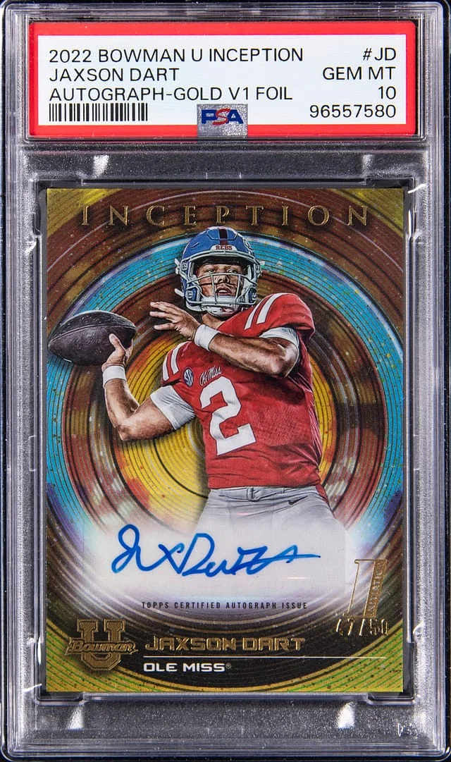 2022 Bowman Jaxson Dart U Inception Autograph-Gold V1 Foil #BIA-JD card image