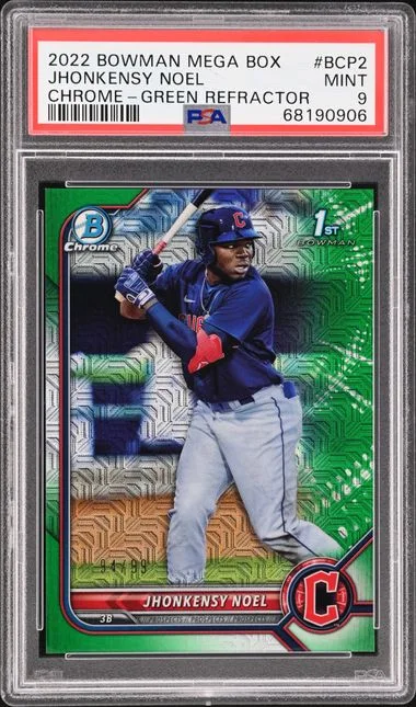 2022 Bowman Jhonkensy Noel Mega Box Chrome Green Refractor #BCP2 card image