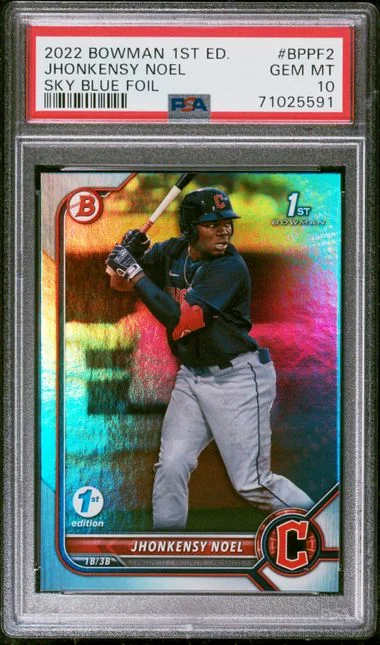 2022 Bowman Jhonkensy Noel 1st Edition Sky Blue Foil #BPPF2 card image