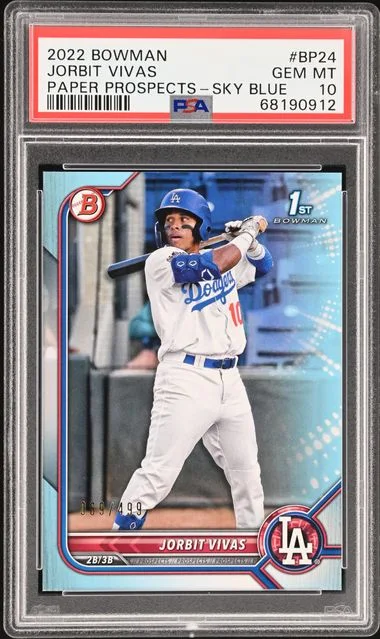 2022 Bowman Jorbit Vivas Paper Prospects Sky Blue #BP24 card image