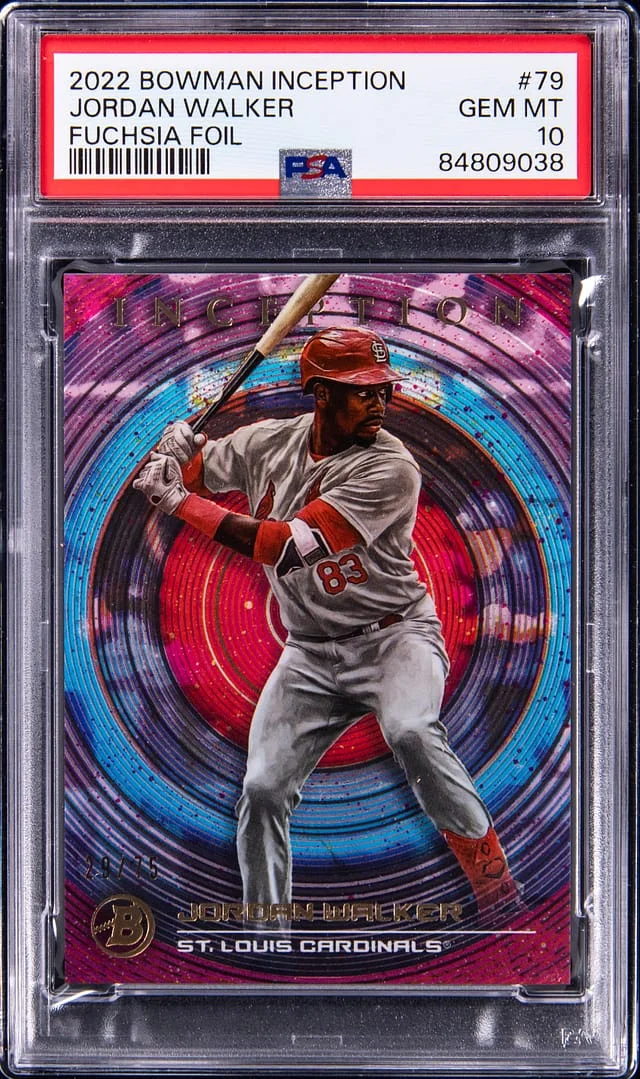 2022 Bowman Jordan Walker Inception Fuchsia Foil #79 card image