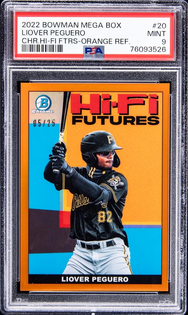 2022 Bowman Liover Peguero Mega Box Chrome Hi-Fi Futures - Orange Refractor #20 card image