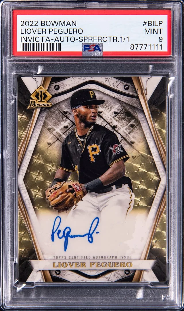 2022 Bowman Liover Peguero Invicta Autograph Superfractor #BI-LP card image