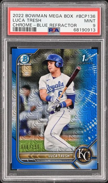 2022 Bowman Luca Tresh Mega Box Chrome Blue Refractor #BCP136 card image