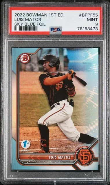 2022 Bowman Luis Matos 1st Edition Sky Blue Foil #BPPF-55 card image