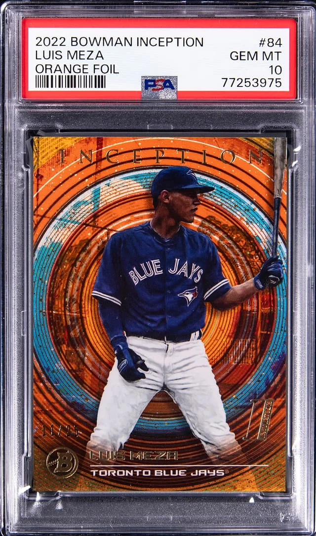 2022 Bowman Luis Meza Inception Orange Foil #84 card image