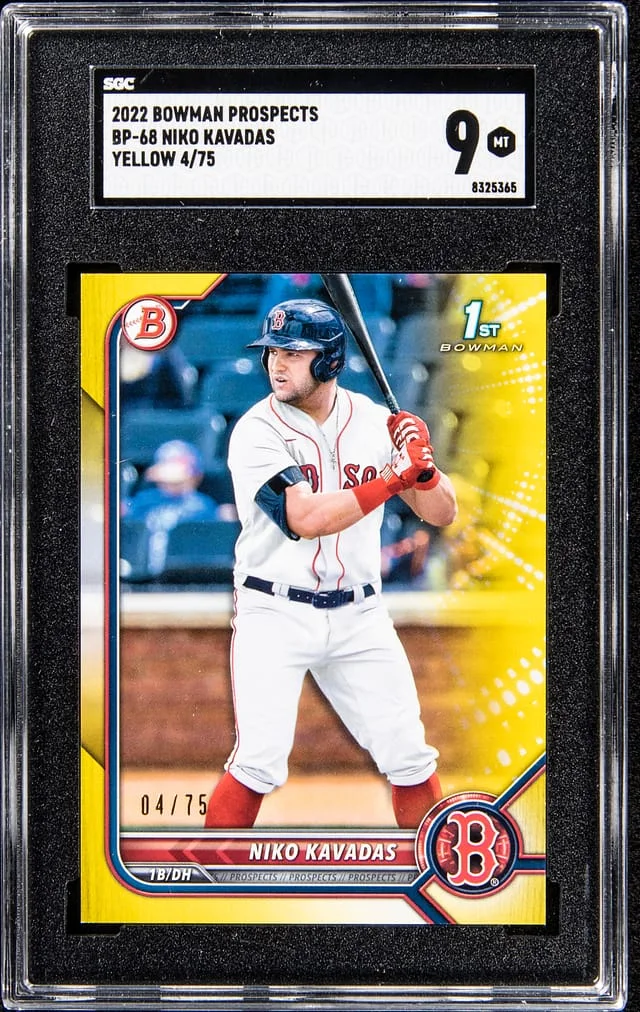 2022 Bowman Nike Kavadas Prospects Yellow #BP-68 card image