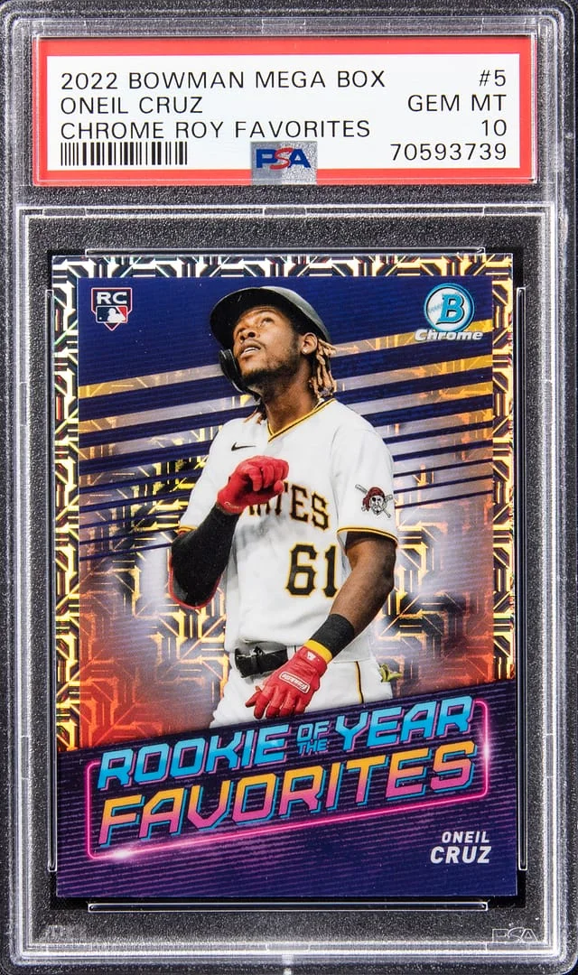 2022 Bowman Oneil Cruz Mega Box Chrome ROY Favorites #ROYF-5 card image