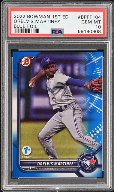 2022 Bowman Orelvis Martinez 1st Edition Blue Foil #BPPF104 card image