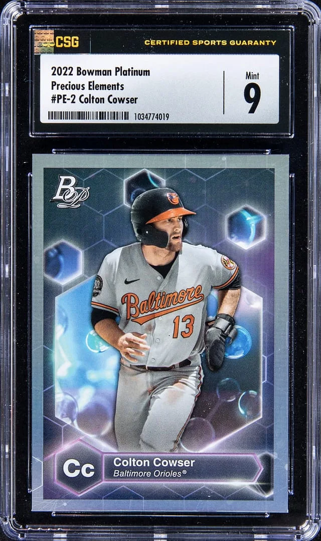 2022 Bowman Platinum Colton Cowser Precious Elements #PE-2 card image
