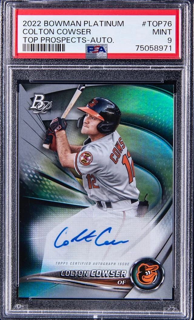 2022 Bowman Platinum Colton Cowser Top Prospects Autograph #TOP-76 card image