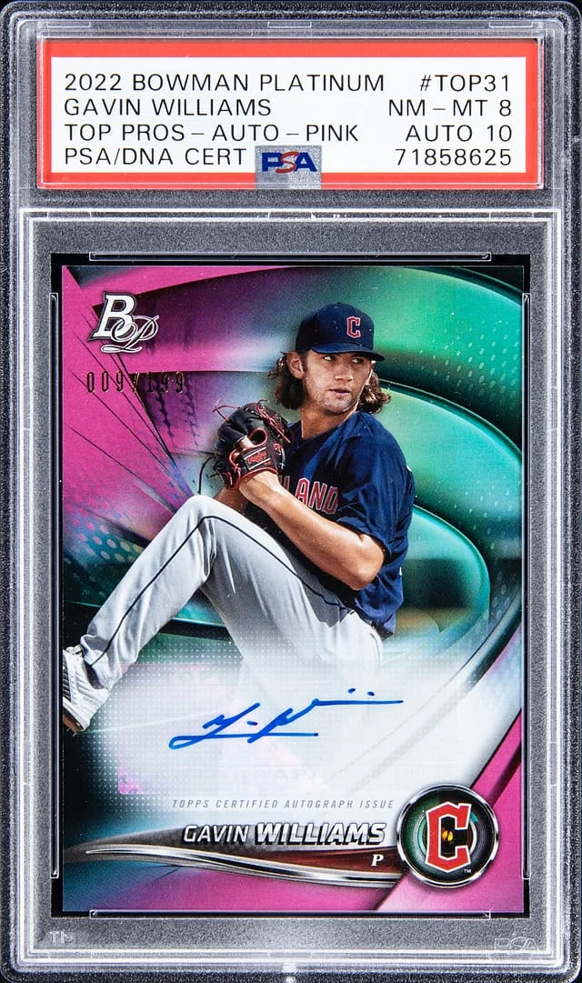 2022 Bowman Platinum Gavin Williams Top Prospects Autograph #TOP31 card image