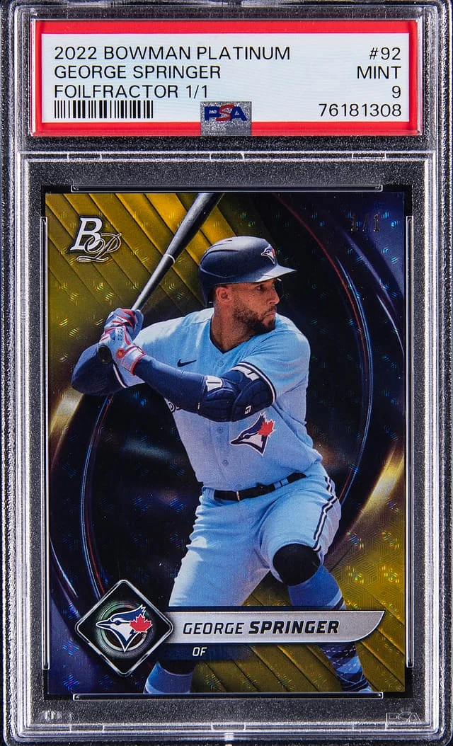 2022 Bowman Platinum George Springer FoilFractor #90B2-13 card image
