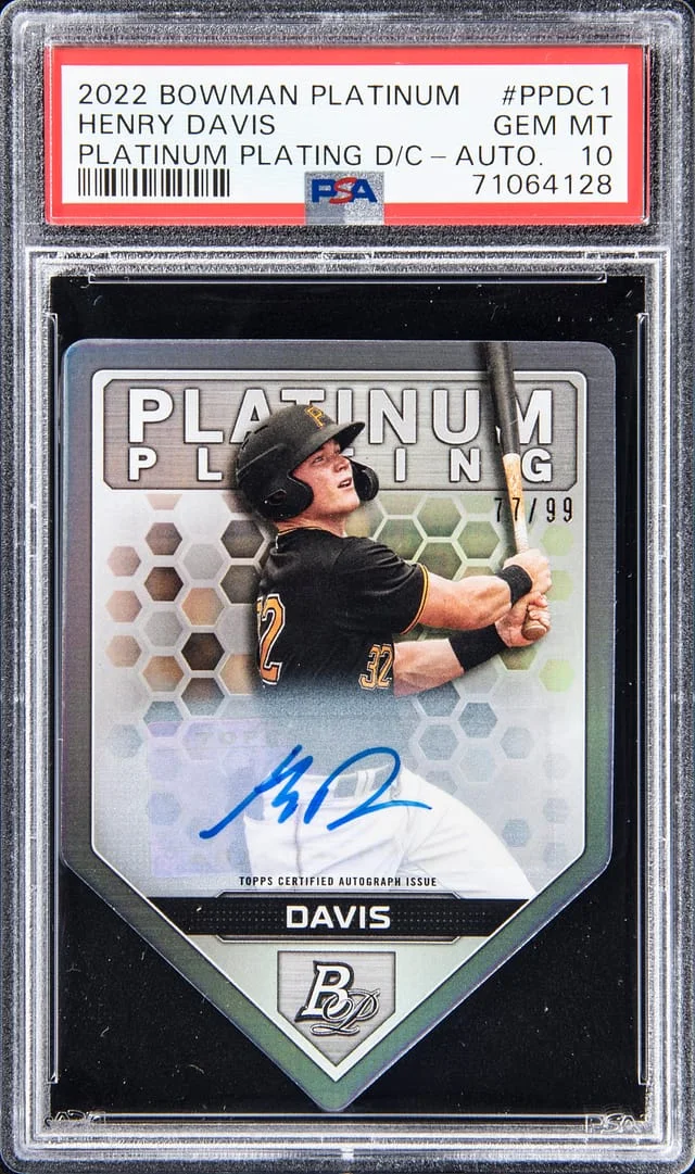 2022 Bowman Platinum Henry Davis Plating Die Cut Autograph #PPDC-1 card image