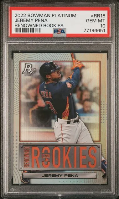 2022 Bowman Platinum Jeremy Pena Renowned Rookies #RR18 card image