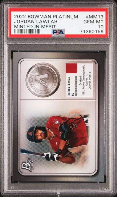 2022 Bowman Platinum Jordan Lawlar Minted In Merit #MM13 card image