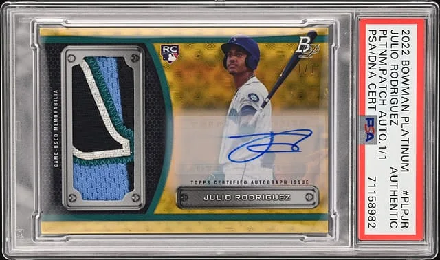2022 Bowman Platinum Julio Rodriguez Patch Autographs #PLP-JR card image