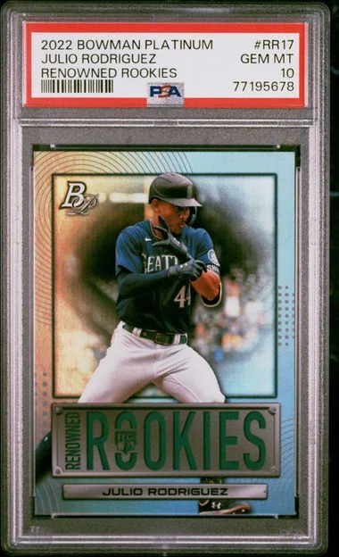 2022 Bowman Platinum Julio Rodriguez Renowned Rookies #RR17 card image