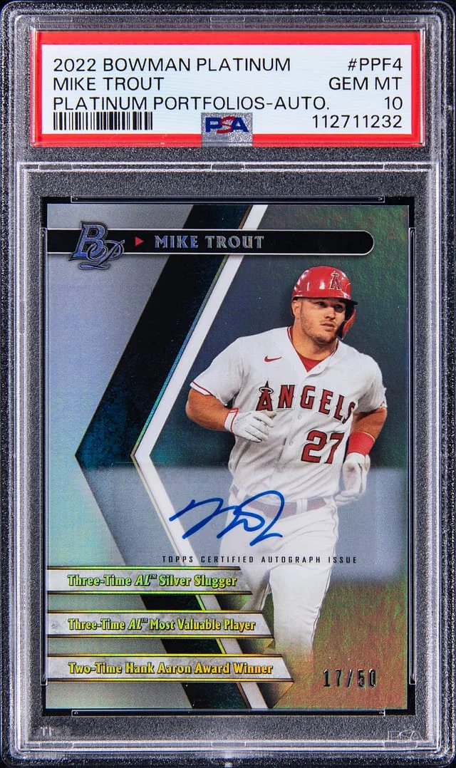 2022 Bowman Platinum Mike Trout Platinum Portfolios Autograph #PPF4 card image