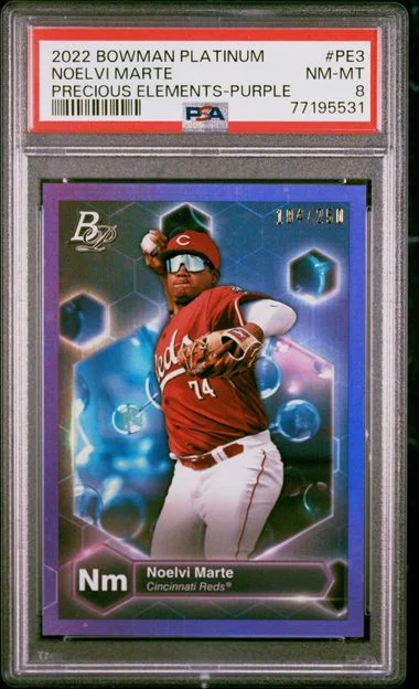 2022 Bowman Platinum Noelvi Marte Precious Elements #PE3 card image