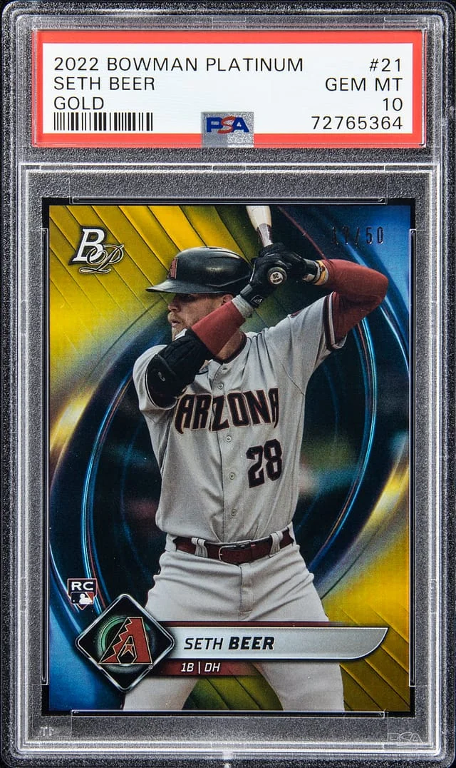 2022 Bowman Platinum Seth Beer Gold #21 card image