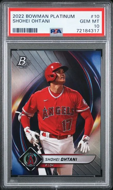 2022 Bowman Platinum Shohei Ohtani Emerald Ice Foilboard #10 card image