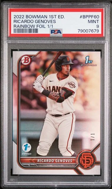 2022 Bowman Ricardo Genoves 1st Edition Rainbow Foil 1/1 #BPPF60 card image