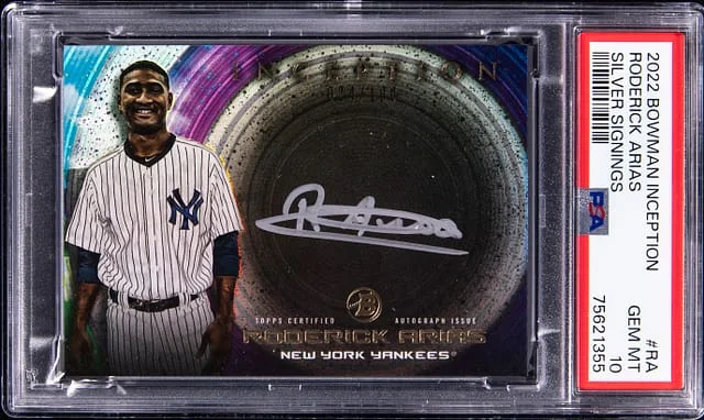 2022 Bowman Roderick Arias Inception Silver Signings #RA card image