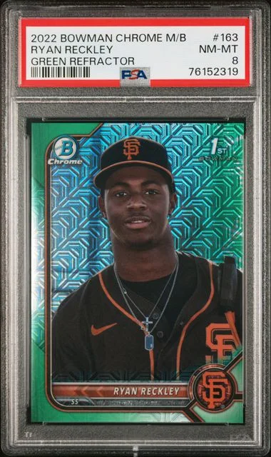 2022 Bowman Ryan Reckley Mega Box Chrome Green Refractor #163 card image