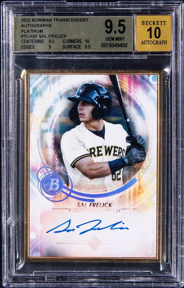 2022 Bowman Sal Frelick Transcendent Autographs Platinum #TCASF card image