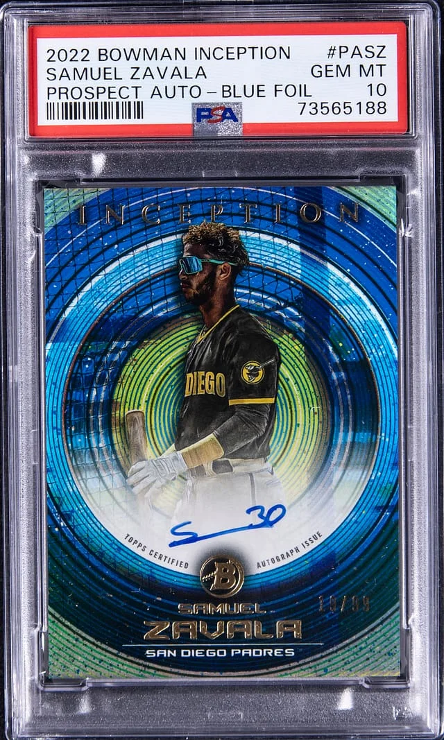 2022 Bowman Samuel Zavala Inception Prospect Auto - Blue Foil #PASZ card image