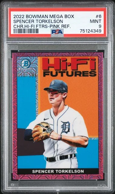 2022 Bowman Spencer Torkelson Mega Box Chrome Hi-Fi Futures Pink Refractor #HIFI-6 card image