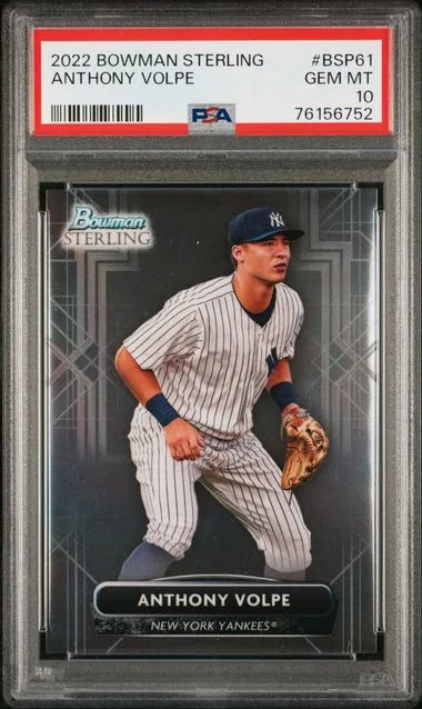 2022 Bowman Sterling Anthony Volpe Black Atomic Refractor #BSP61 card image