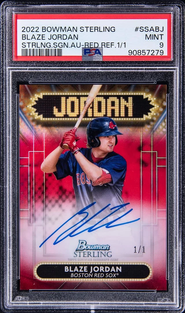 2022 Bowman Sterling Blaze Jordan Signatures Autograph Red Refractor #SSABJ card image